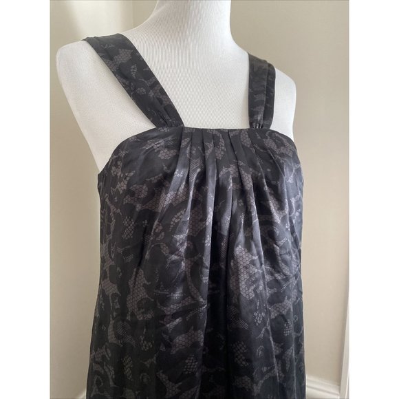 Banana Republic 100% Silk size 6 Cocktail Dress Sheath Satin Lightweight Lace - Picture 2 of 6